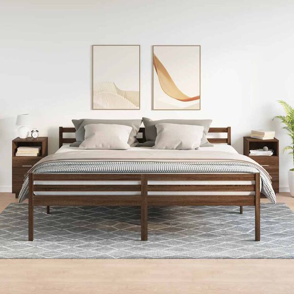 vidaXL Sängbord 2 st med 2 lådor brun ek 36x36x68 cm