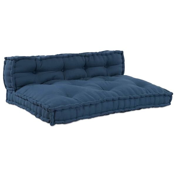 vidaXL Pallettsoffa Kudde 2 pcs Indigo 120 x 80 x 38 cm Tyg