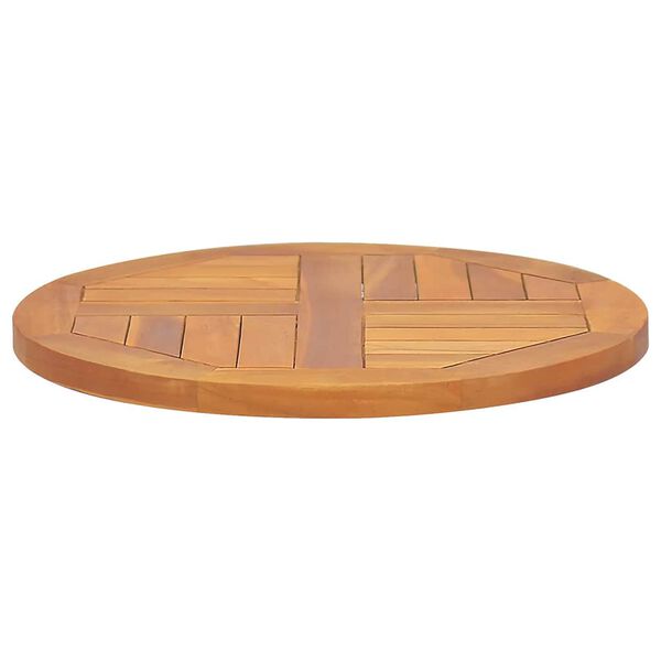vidaXL Bordsskiva i massiv teak rund 2,5 cm 50 cm