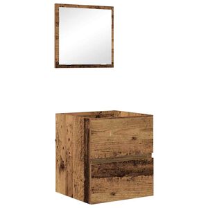 vidaXL Badrumssk&aring;p Gammalt tr&auml; 41 x 38,5 x 45 cm Konstruerat tr&auml;