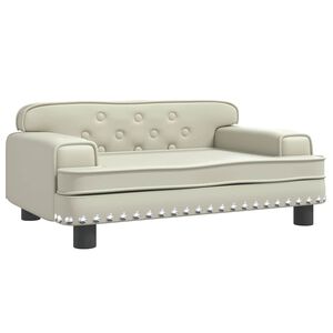 vidaXL Barnsoffa gr&auml;ddvit 70x45x30 cm konstl&auml;der