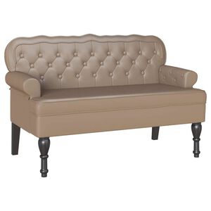 vidaXL Chesterfield Bänk Cappuccino 119,5 x 64,5 x 75 cm Konstläder