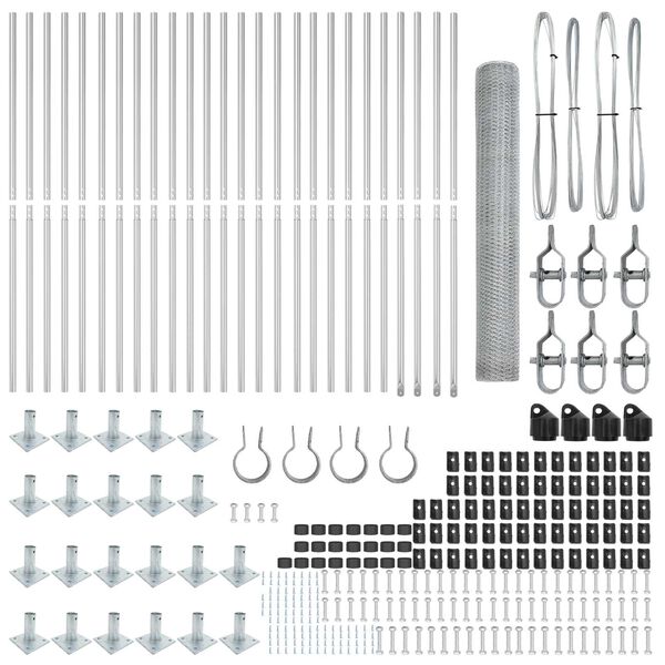 vidaXL St&auml;ngselstolpe Silver 50 x 1,2 m (13 mm n&auml;t) St&aring;l