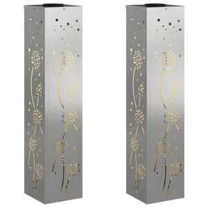 vidaXL Solar LED Stig Ljus 2 st Varmvit 18 x 18 x 80 cm Galvaniserad