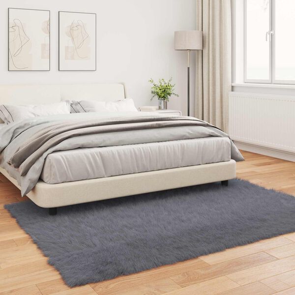 vidaXL Fusk Skinnmatta Tafalla Antracit 120 x 170 cm Polyester