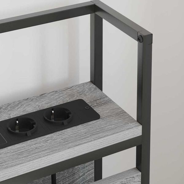 vidaXL F&ouml;rvaringshuvudgavel Gr&aring; sonoma 200 cm Konstruerat tr&auml;