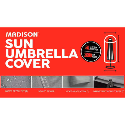 Madison Överdrag för stående parasoll 165x25 cm grå