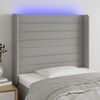 vidaXL S&auml;nggavel LED ljusgr&aring; 93x16x118/128 cm tyg