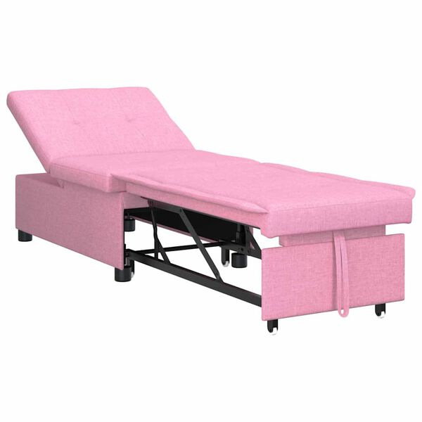 vidaXL Pull Out Sofa Bed Rosa 194 x 50 x 82 cm tyg