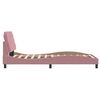 vidaXL Bed Frame with LED without Mattress Pink 100x200 cm Velvet
