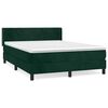 vidaXL Rams&auml;ng med madrass m&ouml;rkgr&ouml;n 140x190 cm sammet
