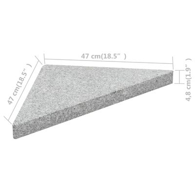 vidaXL Parasoll viktplatta granit 15 kg triangulär grå