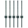 vidaXL Inb&auml;ddad staketpost 5 st Gr&ouml;n 80 cm Pulverlackerat st&aring;l