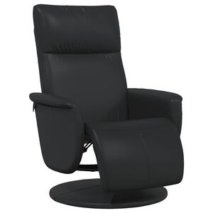 vidaXL Reclinerf&aring;t&ouml;lj med fotst&ouml;d svart konstl&auml;der