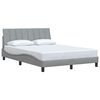 vidaXL Bed Frame without Mattress "Hanko" Light Grey 140x190 cm Fabric