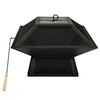 vidaXL 2-i-1 Eldstad med grill och eldgaffel 46,5x46,5x37 cm st&aring;l