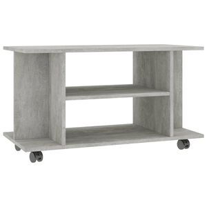 vidaXL Tv-b&auml;nk med hjul betonggr&aring; 80x40x45 cm konstruerat tr&auml;