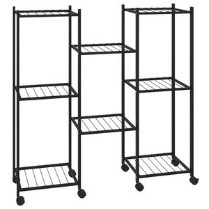 vidaXL V&auml;xtst&auml;ll p&aring; hjul 83x25x83,5 cm svart j&auml;rn