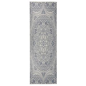 vidaXL Utomhusmatta plattv&auml;vd 80x250 cm bl&aring;tt tryck