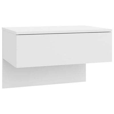 vidaXL Väggmonterade sängbord 2 st vit högglans