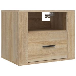 vidaXL V&auml;ggmonterat s&auml;ngbord sonoma-ek 50x36x40 cm