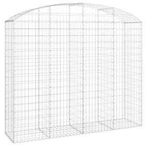 vidaXL Gabion b&aring;gformad 200x50x160/180 cm galvaniserat j&auml;rn