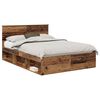 vidaXL S&auml;ngram med huvudgavel Gammalt tr&auml; 140 x 190 cm Massiv furu