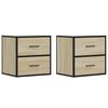 vidaXL Väggmonterade sängbord 2 st sonoma-ek 40x31x39,5 cm
