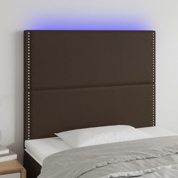 vidaXL S&auml;nggavel LED brun 80x5x118/128 cm konstl&auml;der