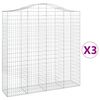 vidaXL Gabioner b&aring;gformade 3 st 200x50x200/220 cm galvaniserat j&auml;rn