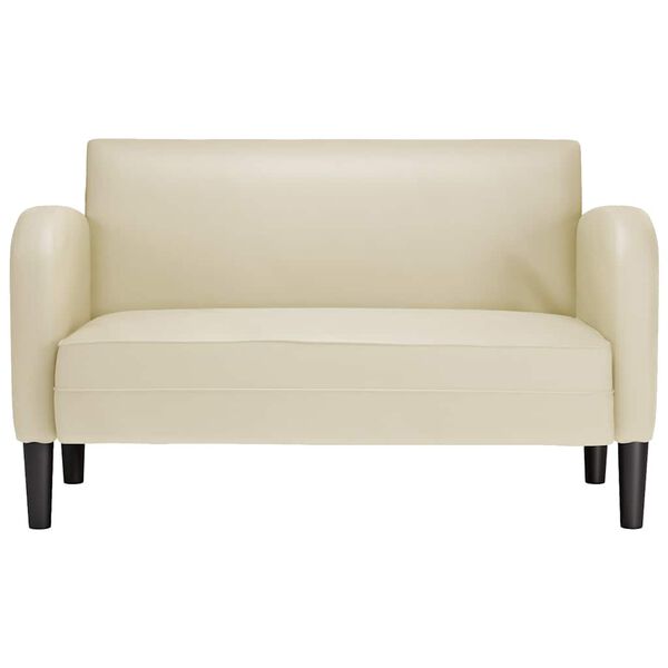 vidaXL Loveseat soffa gr&auml;ddvit 110 cm konstl&auml;der