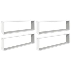 vidaXL V&auml;gghylla kubformad 4 st vit 100x15x30 cm konstruerat tr&auml;