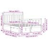 vidaXL Sängram med huvudgavel 2 pcs Vaxbrun 150 x 200 cm Massiv furu