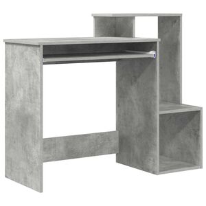 vidaXL Skrivbord Betonggr&aring; 106 x 41 x 88.5 cm Konstruerat tr&auml;
