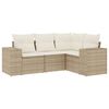 vidaXL Soffgrupp f&ouml;r tr&auml;dg&aring;rd med dynor 4 delar beige konstrotting
