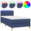 vidaXL Rams&auml;ng med madrass & LED bl&aring; 90x200 cm tyg