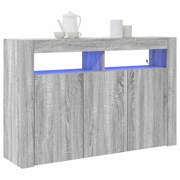 vidaXL Sideboard Gr&aring; Sonoma 116 x 30 x 75 cm Konstruerat tr&auml;