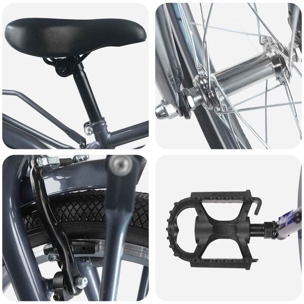 vidaXL Barncykel 20 Tum f&ouml;r 6-11 &aring;r gamla M&ouml;rkgr&aring;