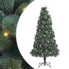 vidaXL Konstgjord f&ouml;rbelyst julgran med bollsats Gr&ouml;n 240 cm PET