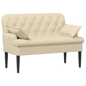 vidaXL Loveseat med knapprapport Gr&auml;ddvit 111 x 68 x 80 cm Tyg