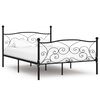 vidaXL S&auml;ngram utan madrass med ribbotten svart metall 140x200 cm