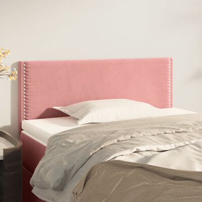 vidaXL Sänggavel rosa 100 x 5 x 78/88 cm sammet