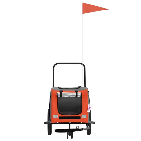 vidaXL Cykelvagn för djur orange och svart oxfordtyg och järn