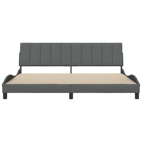 vidaXL Bed Frame without Mattress "Hanko" Dark Grey 200x200 cm Fabric