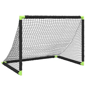 vidaXL Barnfotbollsm&aring;l hopf&auml;llbar svart 90x64x64 cm