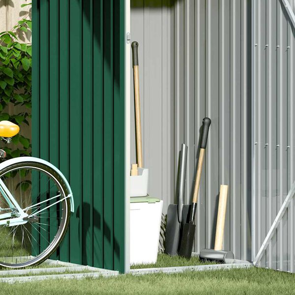 vidaXL Vedskjul gr&ouml;n 245x98x159 cm galvaniserat st&aring;l