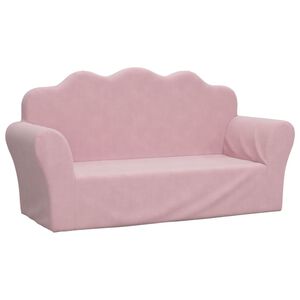 vidaXL Barnsoffa 2-sits rosa mjuk plysch
