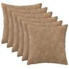 vidaXL Kudde 6 st HEERLEN Taupe 30 x 30 cm Mikrofiber Fleece