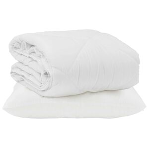 vidaXL Sommar Duvet med kudde 2 pcs Vit Mikrofiber
