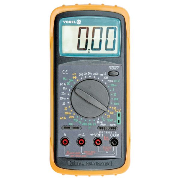 VOREL Digital multimeter med temperaturm&auml;tning